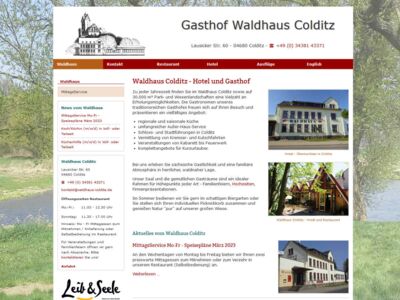 Webdesign Waldhaus Colditz Restaurant Hotel