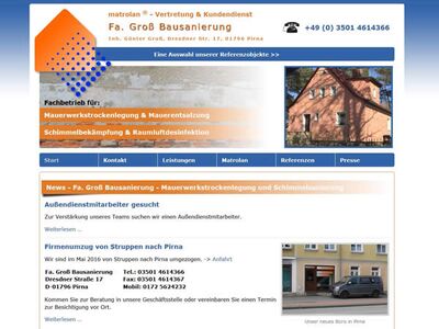 Webdesign Haustrockenlegung in Dresden
