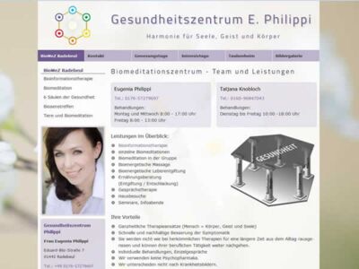 Webdesign für Gesundheitszentrum Philippi in Dresden , Sachsen