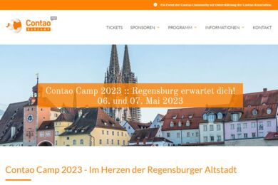 Contao Camp 2023 - Screenshot Webseite am 25.04.2023
