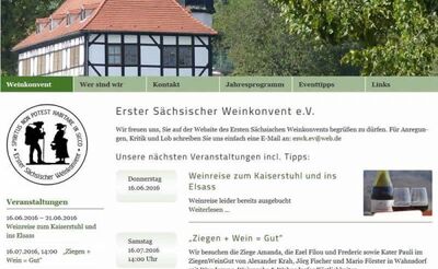 Webdesign und SEO mit Contao für Sächsischen Weinkonvent