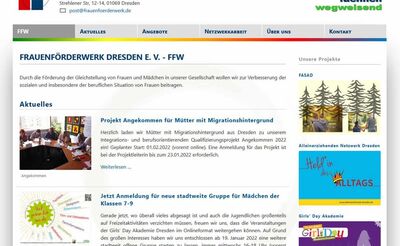 Webdesign für Frauenförderwerk e. V., Dresden