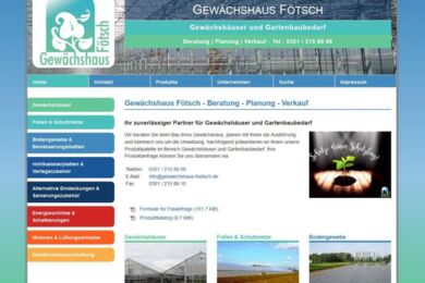 Webdesign Gewächshaus Fötsch Dresden