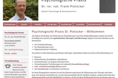 Webdesign Psychologe Dr. Pietzcker Dresden