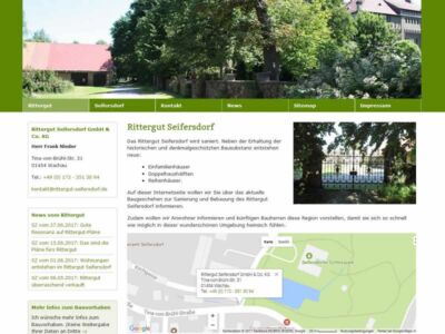 Webdesign mit CMS Contao für Rittergut Seifersdorf