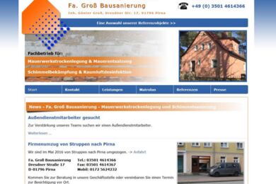 Webdesign Haustrockenlegung in Dresden