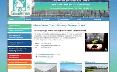 Webdeign /SEO für Gewächshaus Fötsch Dresden