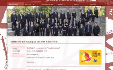 Webdesign für Leipziger Musikgesellschaft e. V.