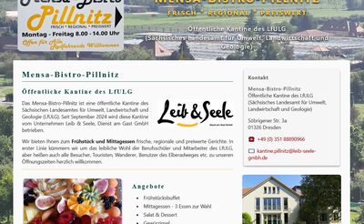 Webdesign, SEO für Öffentliche Kantine des LfULG in Pillnitz