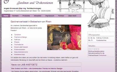 Webdesign und SEO mit Contao für Gardinenwerkstatt in Biebesheim, Hessen