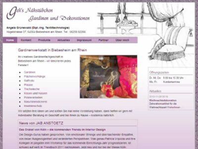 Webdesign und SEO mit Contao für Gardinenwerkstatt in Biebesheim, Hessen