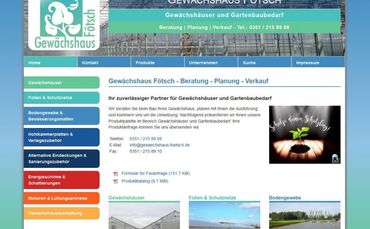 Webdesign Gewächshausbau Dresden