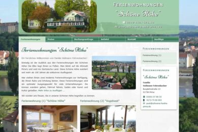 Webdesign für Ferienwohnung Schöne Höhe Pirna
