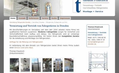 Webdesign für Fahrgerüste, Rollgerüste Dresden