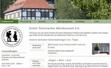 Webdesign Erster Sächsischer Weinkonvent