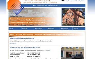 Webdesign Haustrockenlegung in Dresden