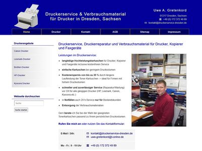 Webdesign, SEO für Druckerreparatur, Druckerservice in Dresden