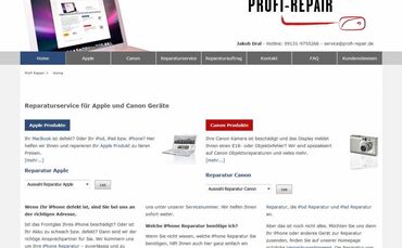 Webdesign Reparatur iPhone, iPad iPod