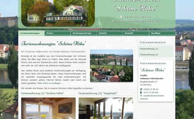 Webdesign für Ferienwohnung Schöne Höhe Pirna