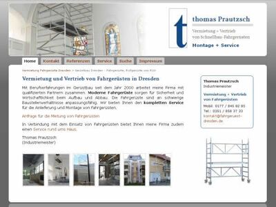 Webdesign für Fahrgerüste, Rollgerüste Dresden