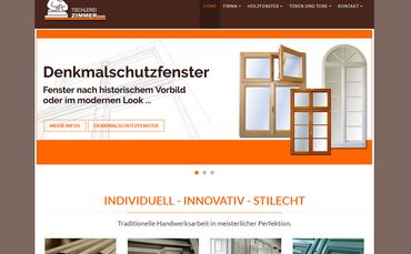 Tischlerei Zimmer in Pirna - Screenshot Webseite am 26.08.24