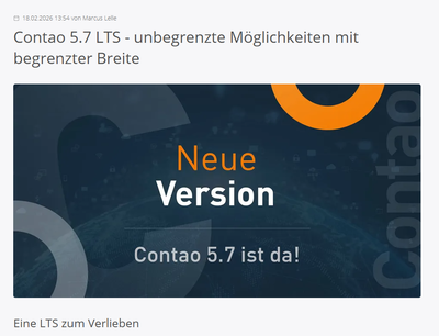 News zu Contao 5.7 auf contao.org - Copyright Contao