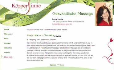 Webdesign Dresden KörperSinne Massage