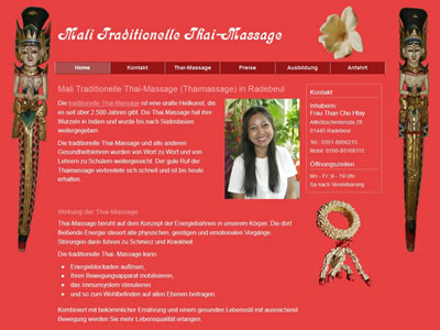 Webdesign und Suchmaschinenoptimierung für Thaimassage in Radebeul